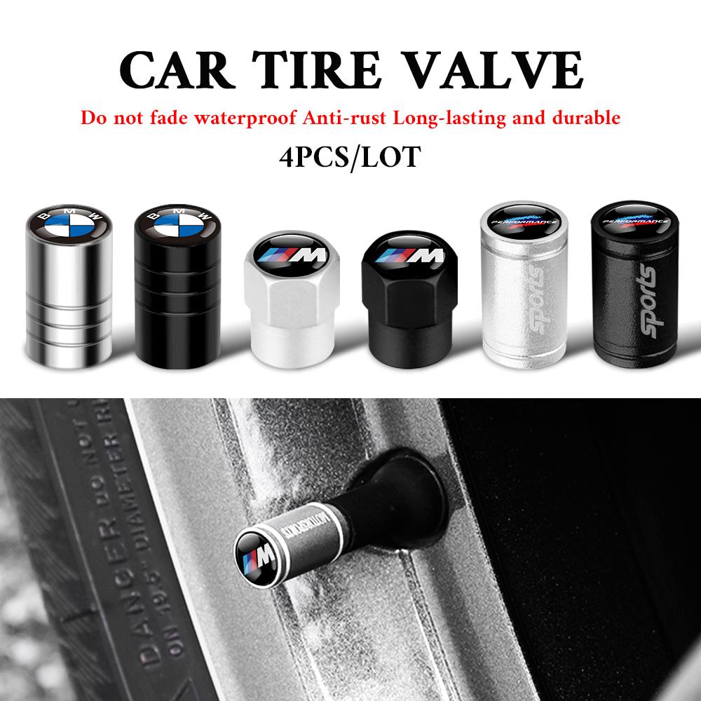 4Pcs Metal Car Wheel Tire Valve Stem Cap Auto Air Stem Cover Accessories For Bmw Performance M E46 E90 E60 F30 F10 E36 G20 X2 X5