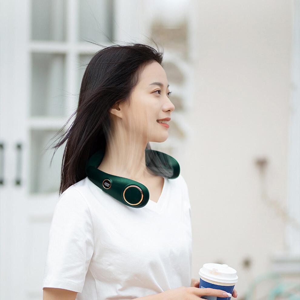 Hands-Free Personal Fan, Portable Neck Fan with Rechargeable Wearable Cooler for Men and Women, Adjustable Neckband Fan, Cooling Bladeless Neck Fan