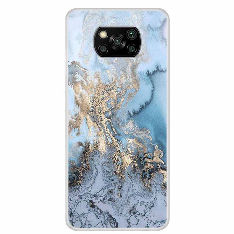 For Poco X3 Pro Case X3 NFC 6.67" Clear Marble Soft TPU Silicone Back Case for Xiaomi Poco X3 NFC Phone Covers Shockproof Fundas