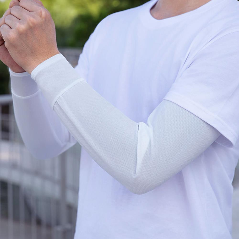 1Pair Ice Silk Sleeve Sun Protect Anti-Slip Sunscreen Cuffs Large Size Driving Sun Protection Arm Sleeves Breathable Arm Warmer