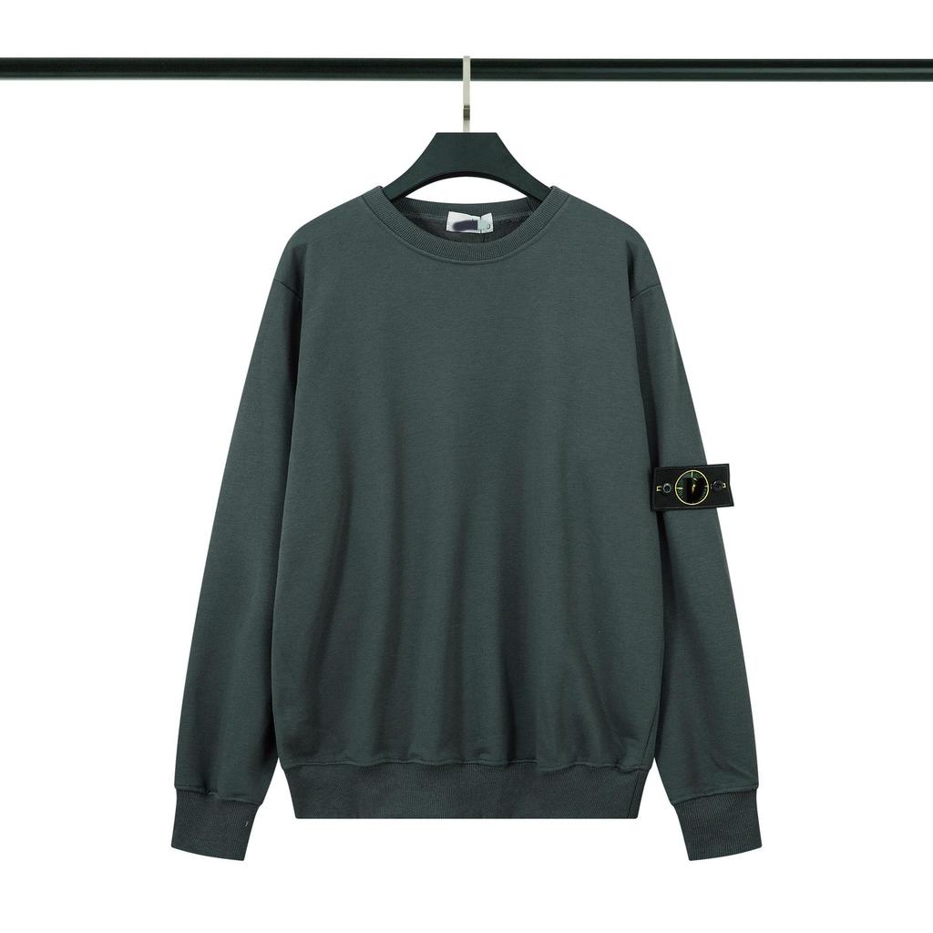 Cross ClassicSTONE Solid Round Neck Badge Long Sleeve Unisex Hoodie