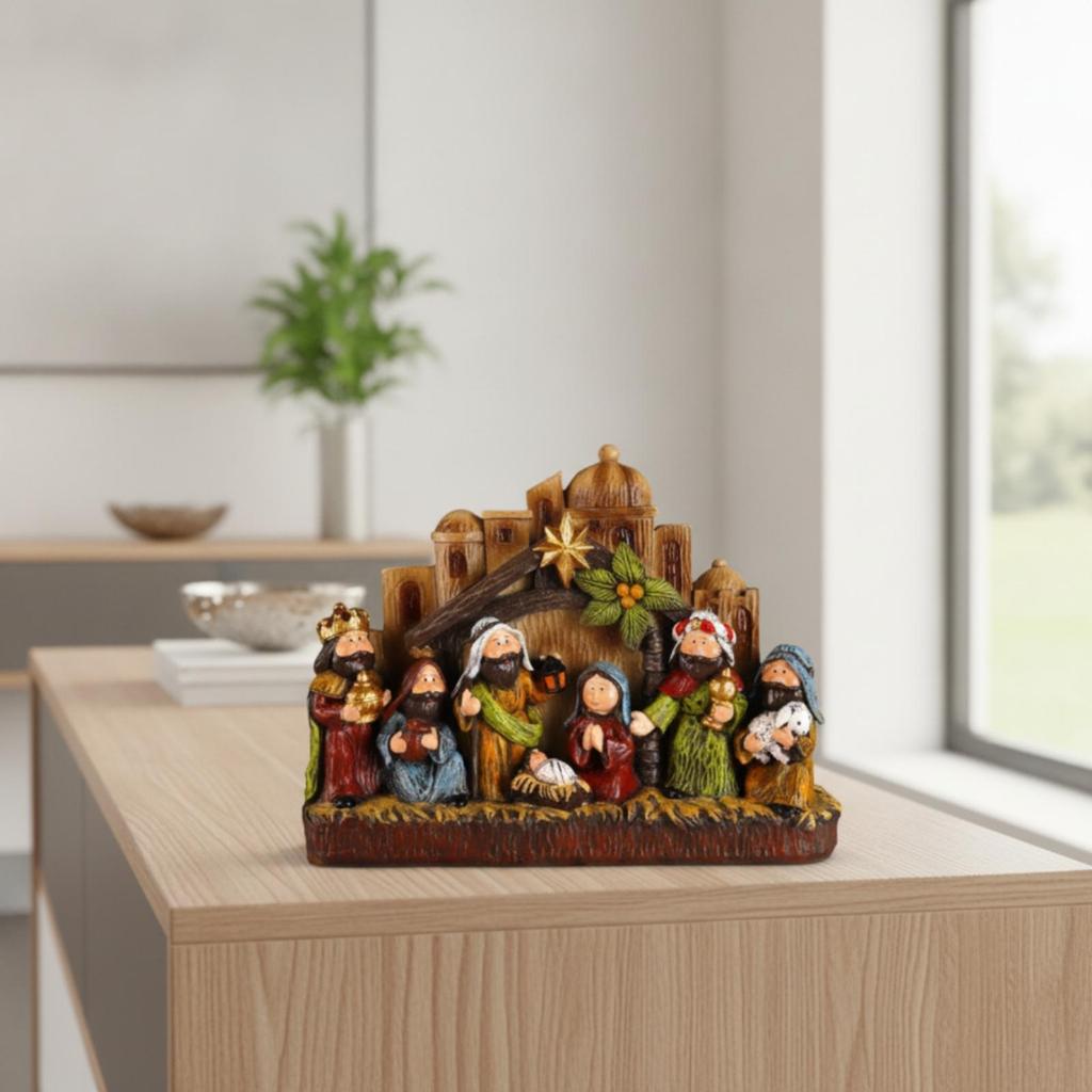 Tabletop Nativity Compact Decoration Warm for Holiday Centerpiece, Collectors