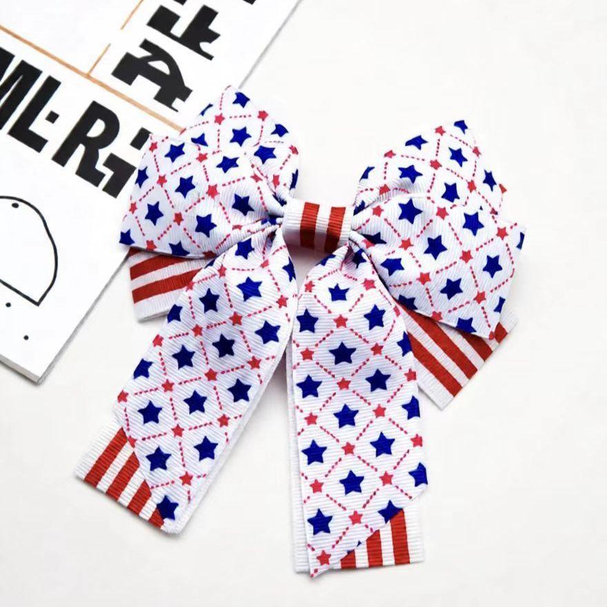 New Football Star Bow Hair Clips - Double Layer Sports Hairpins