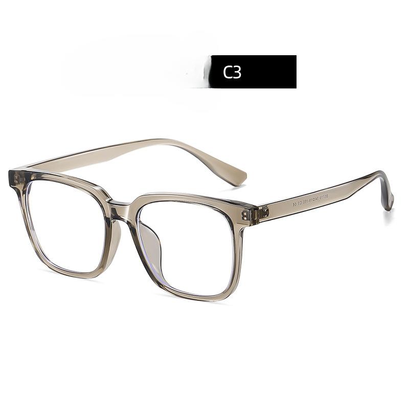 Korean Cold Wind TR90 Thick Frame Optical Glasses Fashion Square Large Frame Flat Mirror Anti-blue Myopia Glasses