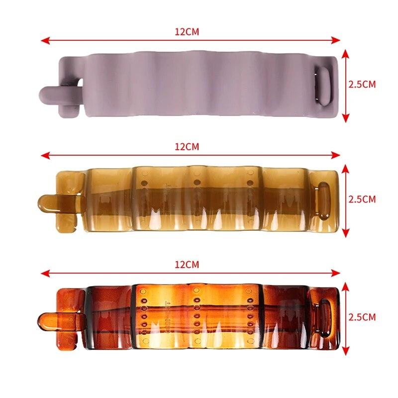 Frosted Ponytail Clip Jelly Color Hair Clip Women Acrylic Wave Banana Clip Hairpin Ponytail Twist Clip Style Headwear