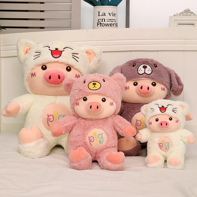 Into Pig Turn Cat Bear Dog Plush Toy Stuffed Animal Doll Bedroom Decoration
