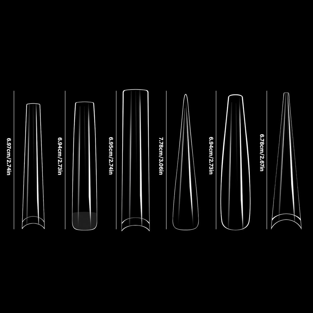 180pcs Extreme Super Long 5XL Transparent Nail Tips for Salon Quality French Nail Art Wedding Party Nail Decorations