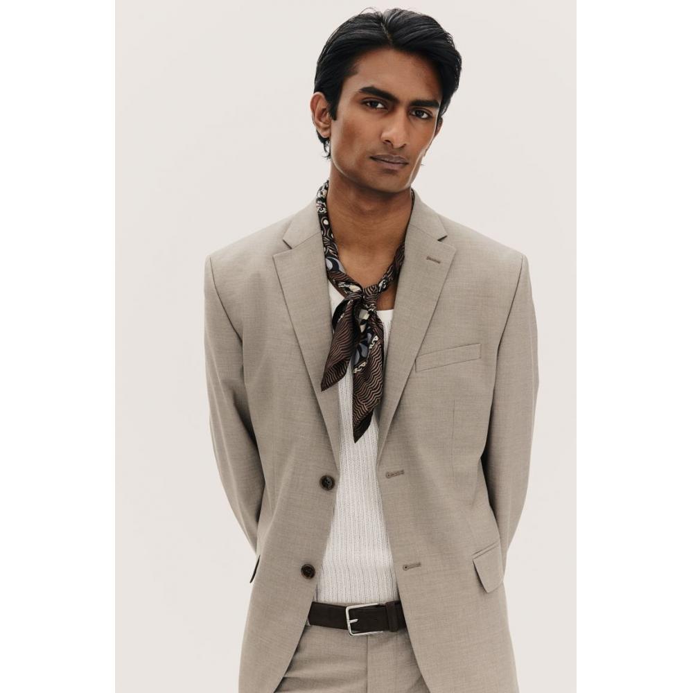 H M sliM Fit Jacket Dark Beige