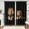 2 Pieces of Pure Lion Print Curtains, Pole Bag Curtains 42*84, Bedroom and Living Room, Home Decoration, Room Decoration