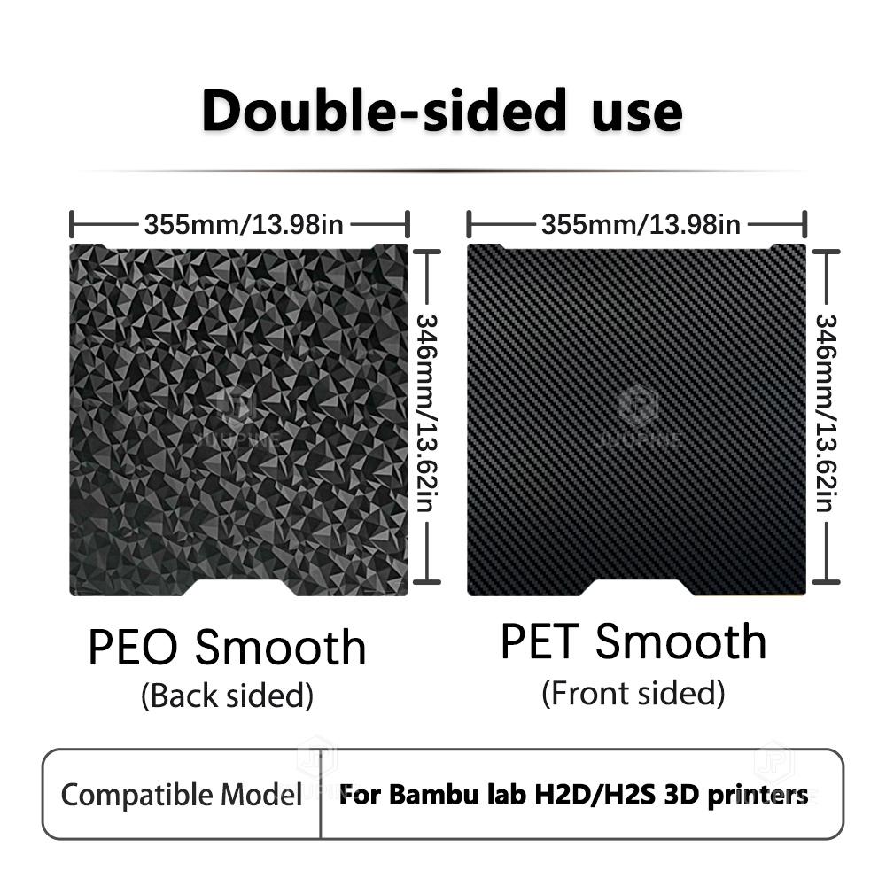 355x346mm Build Plate for Bambu Lab H2S/H2D/H2D Laster Full Combo/H2D AMS Combo Plate Print Bed for Bambulab H2D 3D Printers