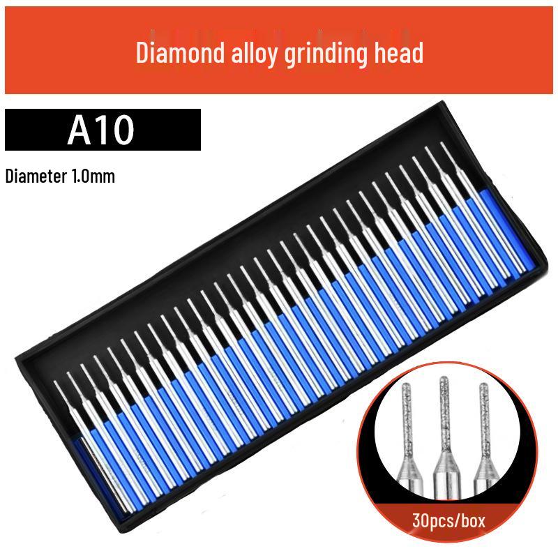 3mm Diamant-Karborund-Schleifkopf für Elektro-/Druckluftschleifer - Kugelförmige Nadel zum Gravieren & Aufbohren