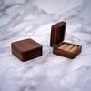 HX6F Walnut Jewelry Box Engagement Wedding Ceremony Ring Storage Proposal Portable Ring Holder Rustic Wedding Ring Box