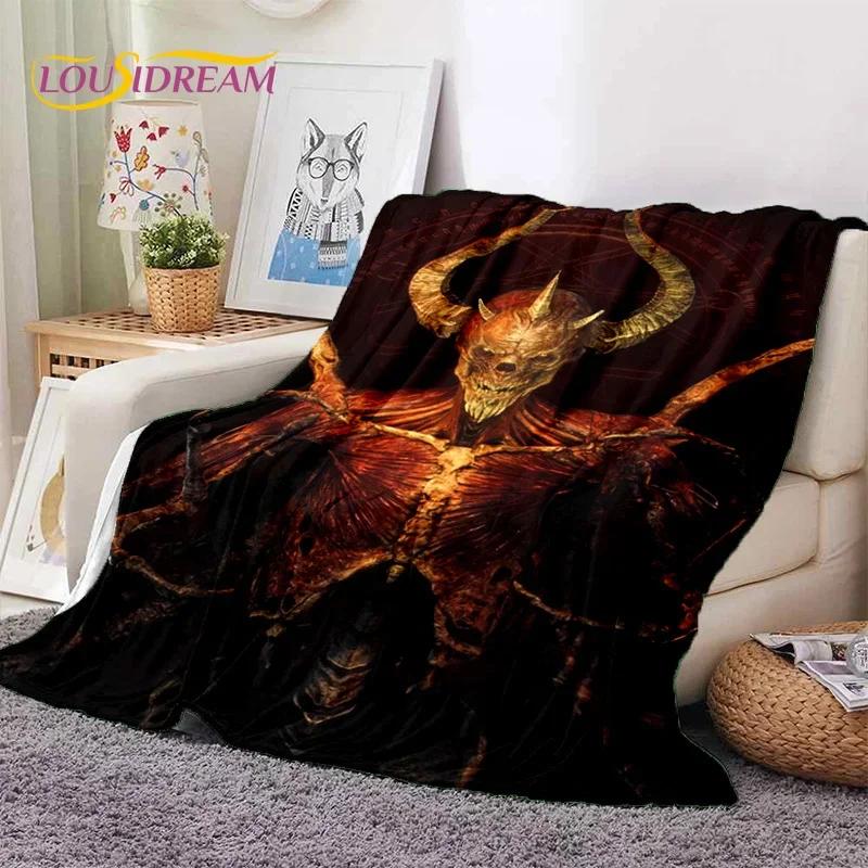 Diablo 3D-Retro-Spiel, Gamer, weiche Flanelldecke für Betten, Schlafzimmer, Sofa, Picknick, Überwurfdecke zum Abdecken, Outdoor-Freizeit, Nickerchen, Geschenk