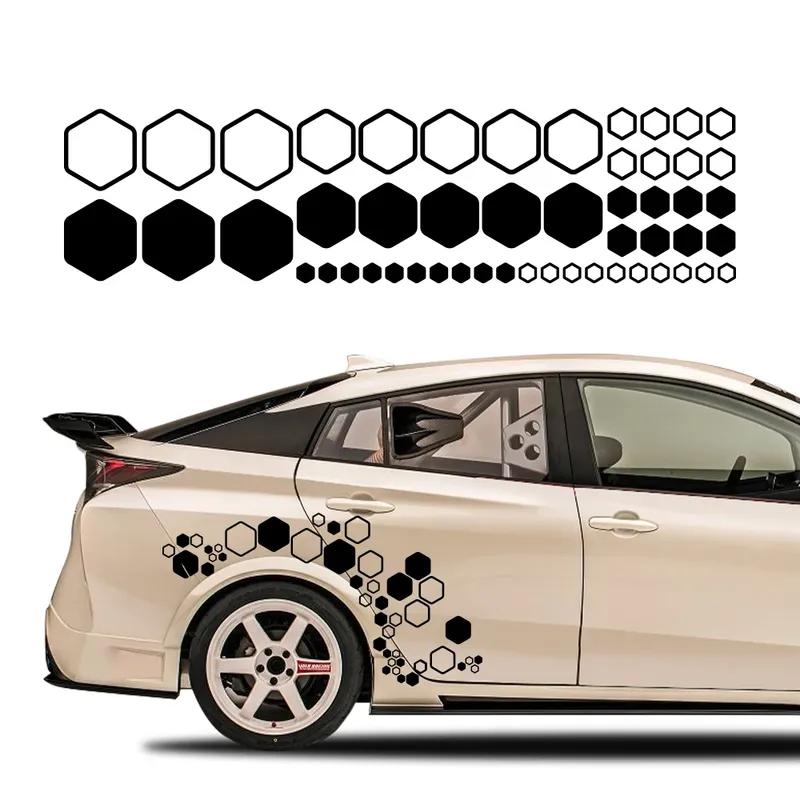 Car Honeycomb Hexagonal Combination Stickers Polygonal Waterproof Vinyl Decals Decoration DIY Side Body Auto Styling Accessories