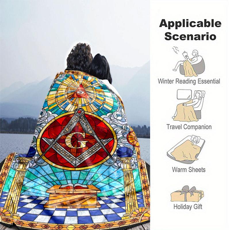 1PC Illuminati All-Seeing Eye Printed Blanket, All Season Lightweight Home Office Outdoor Nap Multifunctional Blanket