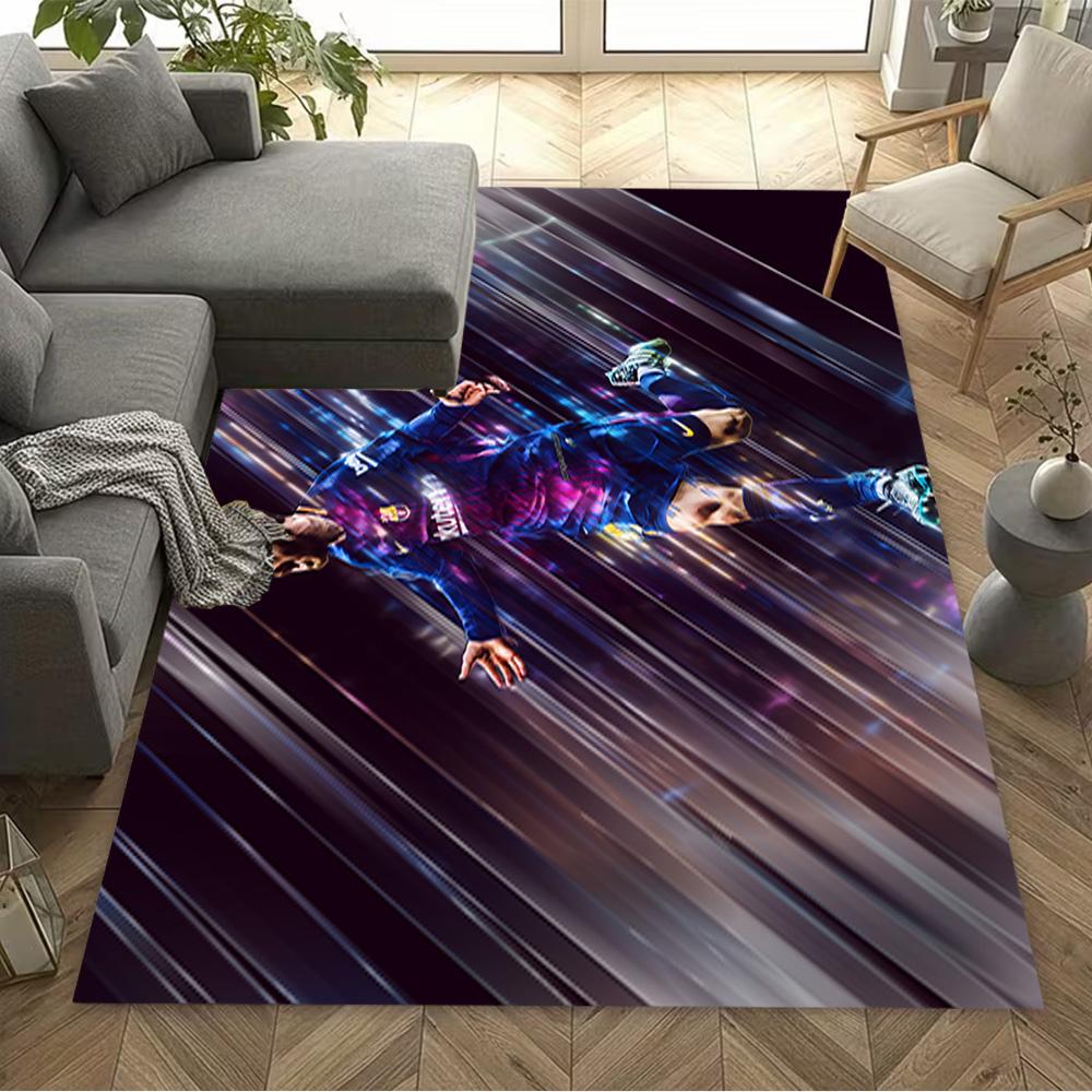 Barcelona's Messi Action Area Rug Design for Game Room Kitchen Dormitory Foyer Anti-slip Rug Decorate Offices Perfect Gift for Friends & Family