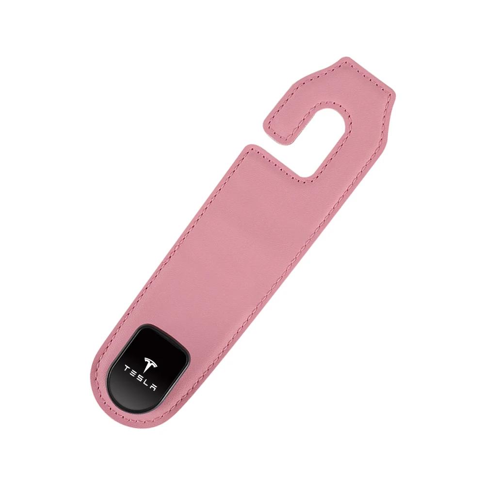 Car Sticker 2025 New Tesla Car Seat Back Hook Pu Leather Load-bearing Wear-resistant Hook Storage Hanger For Tesla Model 3 Roads