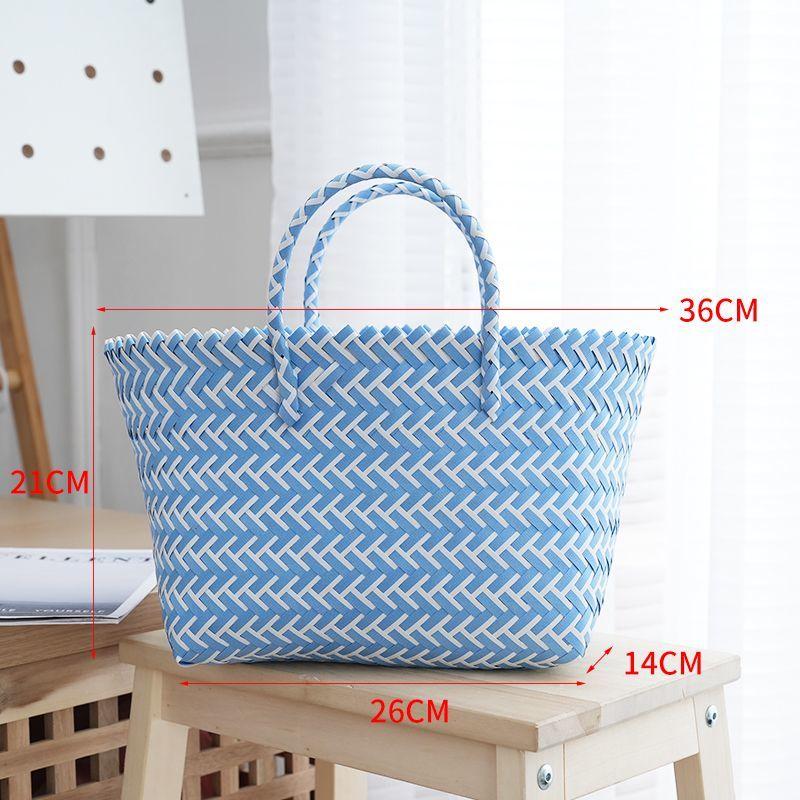 Плетеная корзина для овощей ручной работы, корзина для покупок, бытовая корзина для покупок продуктов, корзина для ванной M белый