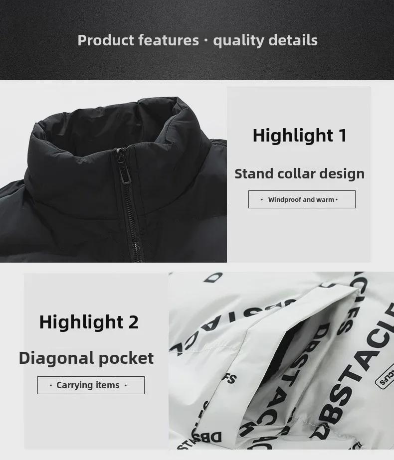 Unisex Large Cotton Jackets: Matching Styles for Adults & Teens, Fashionable with Stand-Up Collars, Loose Fit for Men.