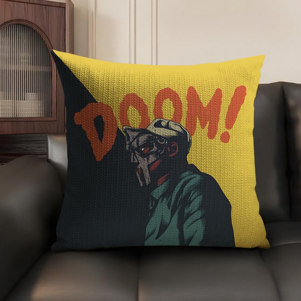Mf D-Doom Madlibb Singer Cushion Cover Natural Linen Organic Fabric Double-Sided Printing Sofa Home Decor Gift Pillow Case
