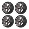 4Pcs RC Car Tires and Rims for Wltoys K989 K969 P939 284131 128 Remote Control Car Titanium