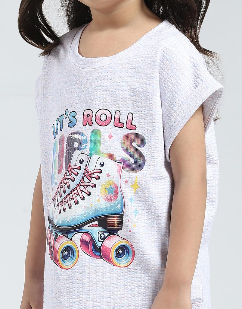 MONTE CARLO Girls Printed Round Neck Top