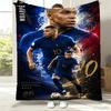 3D Football Star M-MbappeSs Cool Flannel Blanket Soft Throw Blanket Art For Home Decor Bedroom Bed Sofa Cover Picnic Fans Gifts