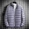 Men Cotton Coat Stand Collar Long Sleeve Zipper Closure Lightweight Jacket