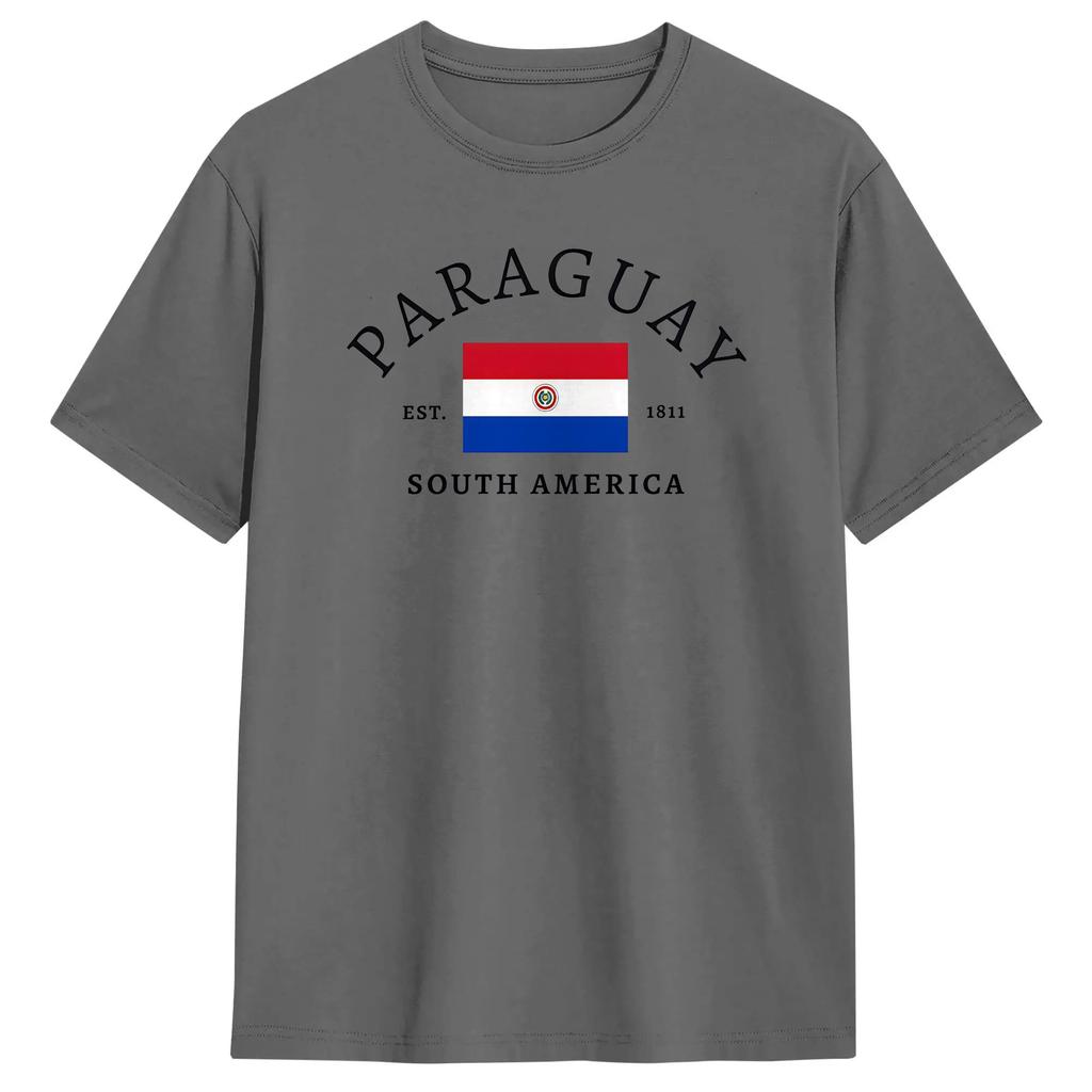 Paraguay Flag T Shirt Summer Trending TShirts Unisex Cotton O Neck Oversized Tees ShortSleeved Vintage Tshirt