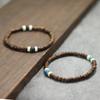 Natural Coconut Wood Bracelet Men Women Handmade Howlite Braslet Leisure Accessories Rosary Beads Braclet Tibetan Brazalete