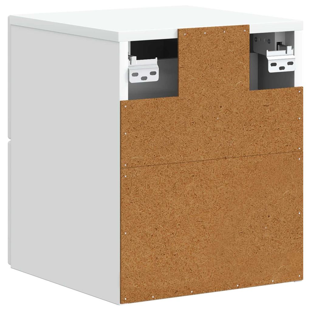 Wall Mounted Nightstand White 34.5 X 33 X 40 Cm Engineered Wood