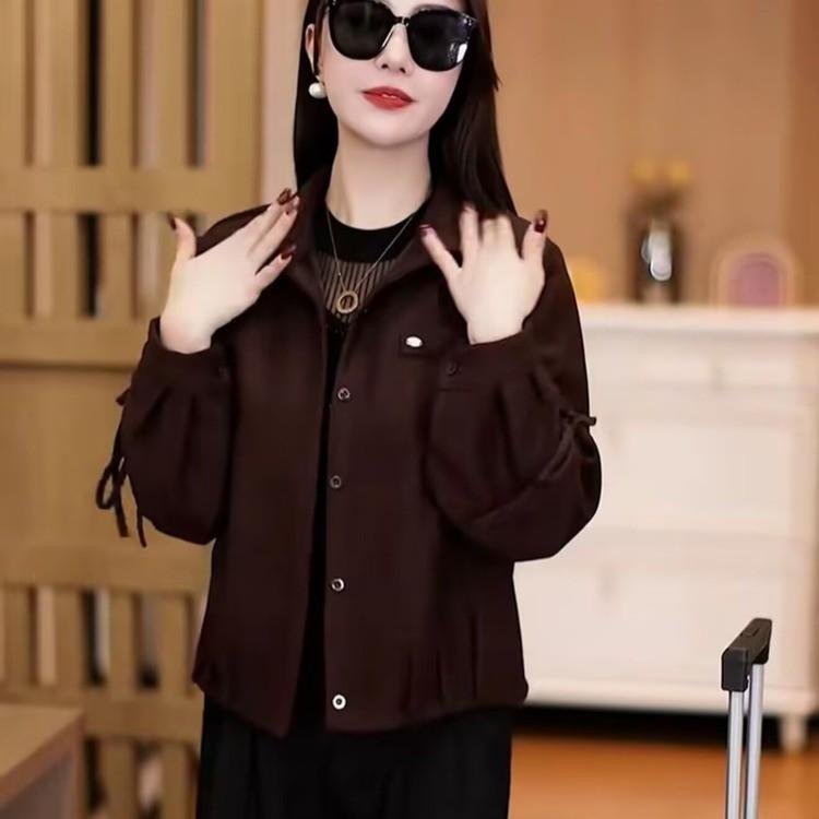 2026 Women’s Midlife & Elderly Spring/Autumn Lapel Jacket: Loose, Stylish Fit M