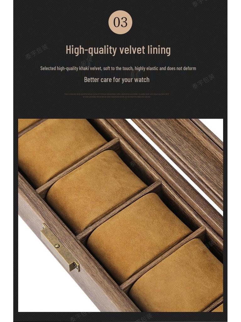Retro Wood Grain Watch & Eyeglass Storage Box: Available in 3, 6, and 12 Slots