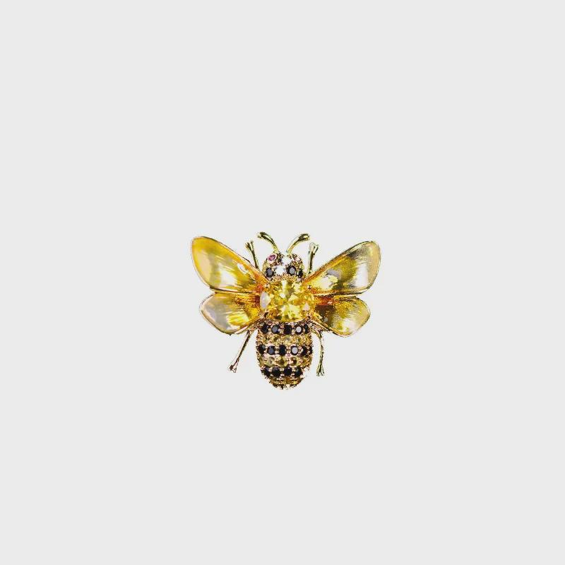 Korean Cute Bee Zircon Brooch: Elegant Enamel Pin for Personality & Style