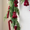 Red Christmas Tree Decoration Flocking Christmas Bell Pendant  Favors Decor
