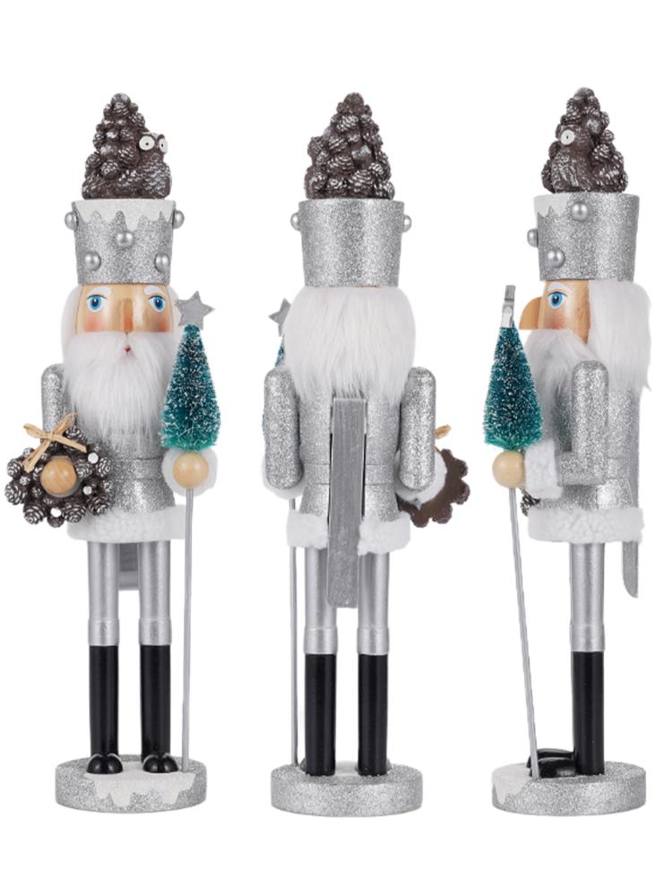 

41СМ Рождественский Щелкунчик Рождественская елка венок из сосновых шишек щипцы для грецких орехов Деревянное рукоделие Дом Офис Фестивальное украшение