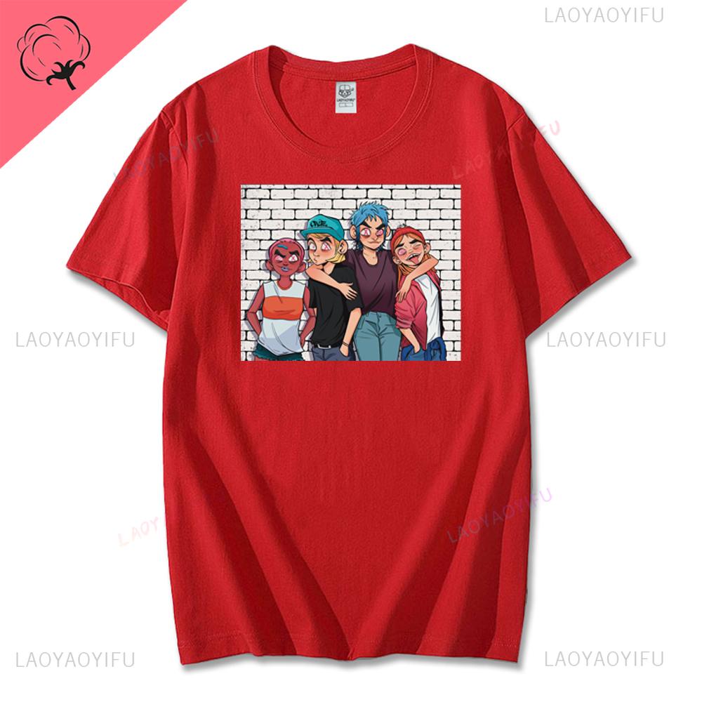 Vintage Music Band Gorillaz PUNK ROCK Printed T Shirt Men Women Summer 90s Oneck Cotton Short Sleeve Tshirts Y2K Clothing Tee