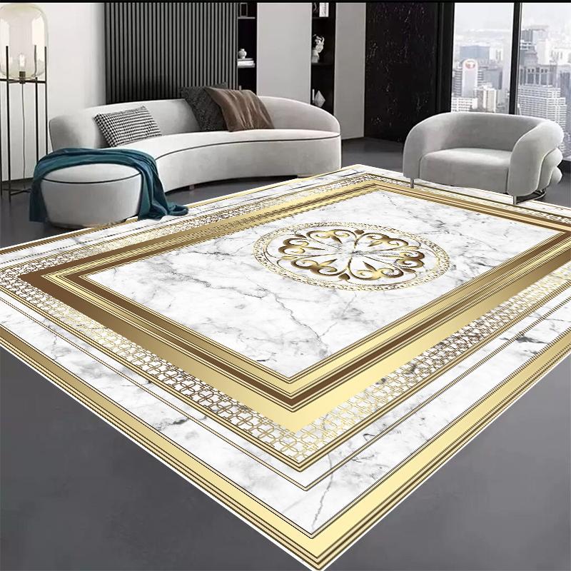 Nordic Golden Geometry Carpets for Living Room Home Bedroom Decoration Rug Luxury Parlor Study Decor Rugs Sofa Table Beside Mats