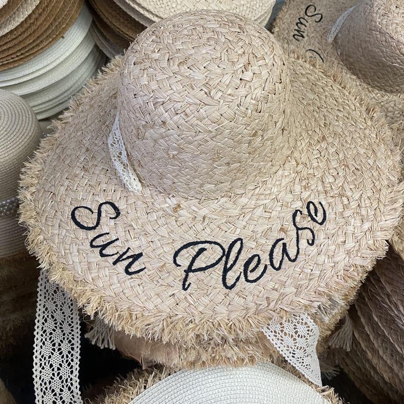 Lafite Straw Hat Women'S Rough Edge Hat, Summer Literary Sun Hat, Long-Term Stock, Fresh And Sweet Big Brim