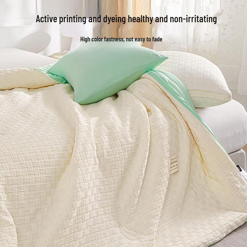 HLA Antibacterial Satin Two-Tone Soy Fiber Summer Quilt