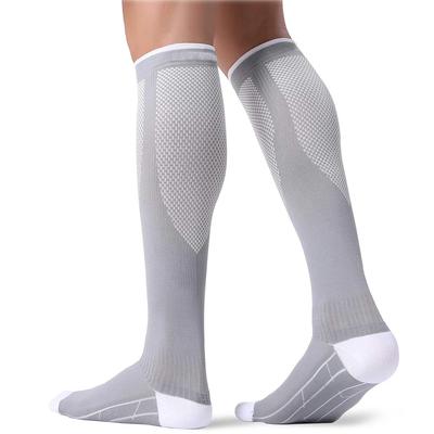 1 Par de Calcetines de Compresión 20-30 mmHg para Hombres Mujeres Hasta la Rodilla Mejor Soporte Atlético Deportes Viaje Correr