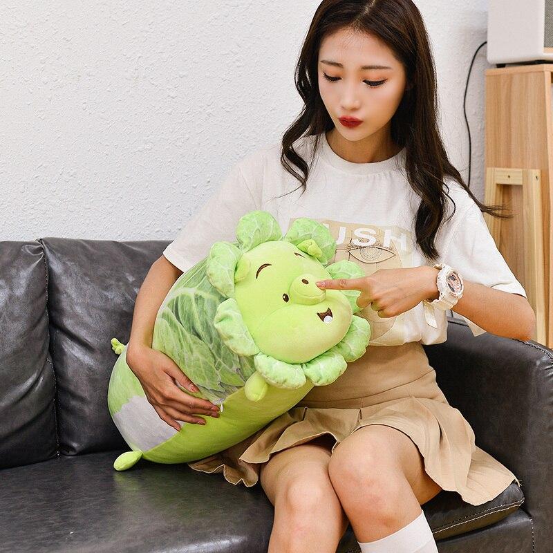 1pc 40 /55cm Cute Vegetable Pig Plush Toys Creative Animal Pig Plush Pillow Stuffed Chinese Cabbage Pig Dolls For Girls Baby