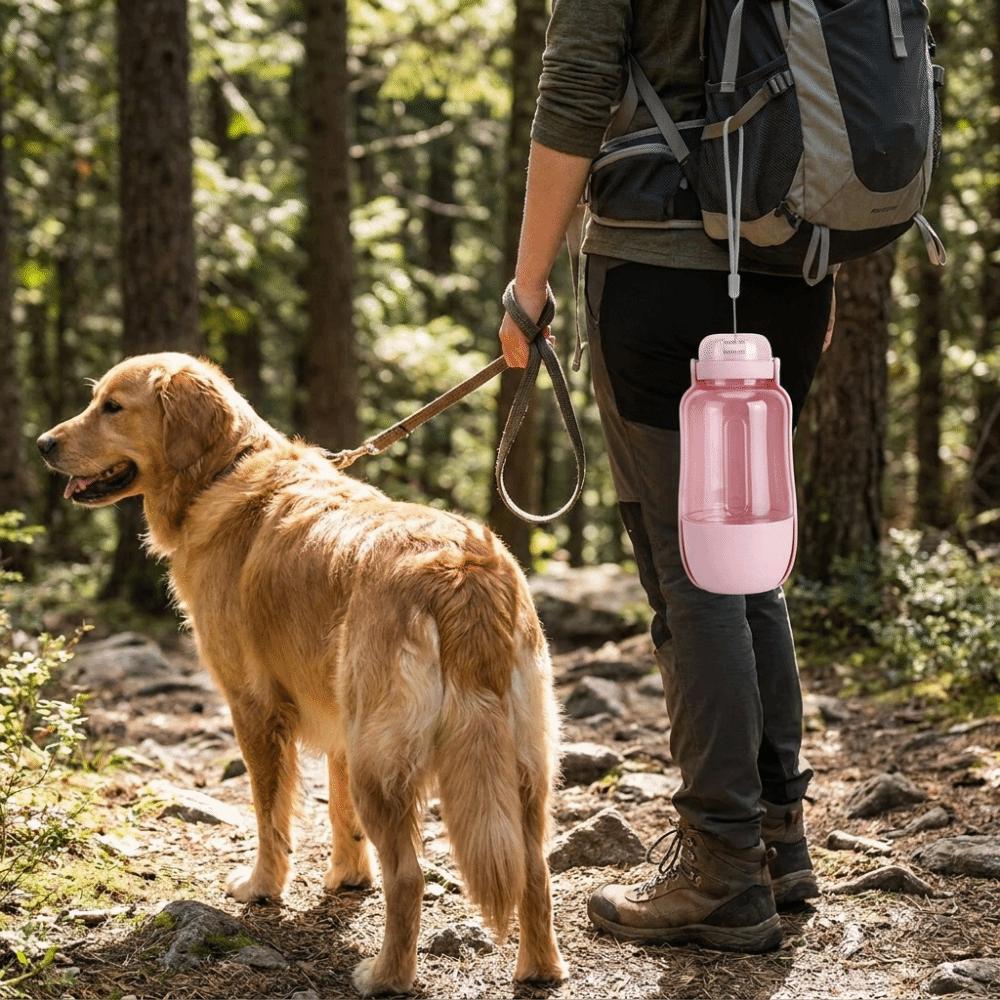 2 in 1 Portable Dog Water Bottle Large Capacity Foldable Pet Travel Bottle Plastic Leak-Proof Pet Water Dispenser