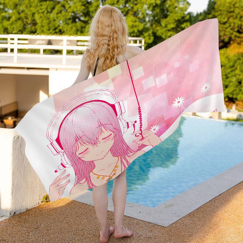 Super Sonico Manga Anime Microfiber Printed Beach Towel Mountain Climbing Yoga Beach Swimming Running Absorbent Soft Towel