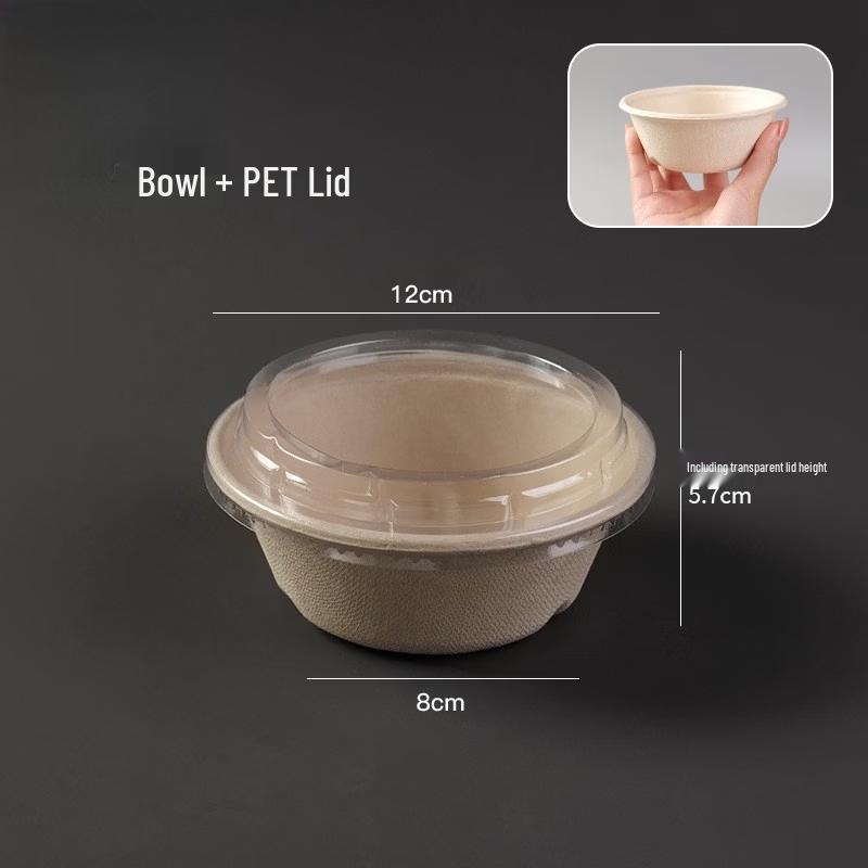 

Biodegradable 300ml Disposable Paper Bowls with Lids (100 Sets)