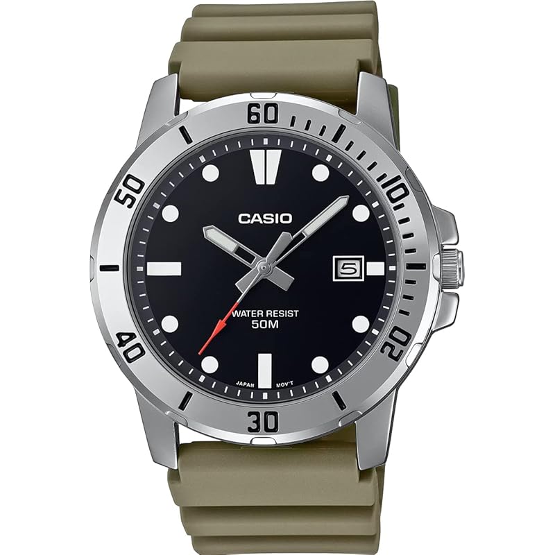 

[Casio] CASIO standard analog quartz men s watch MTP-VD01-3EV military olive overseas model [product]