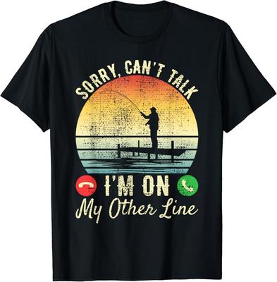 Sorry Kan niet praten Ik ben op mijn andere lijn Echt cool Visvader Cadeau Unisex T-shirt