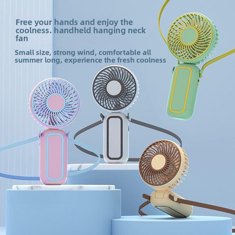 Neck-mounted Small Fan, Portable Hanging Strap for Small Fan, Portable USB-charged Fan, Handheld Fan
