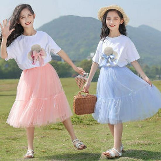 Korean Style Girls' Lace Princess Dress, Spring/Autumn 2024 - Long Sleeve, Puffy Tulle One-Piece