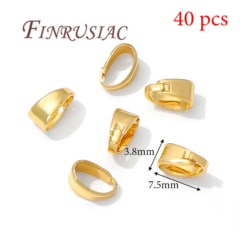 20-50pcs 18K Gold Plated Pendant Connector,Pinch Bail Clasp,Jewelry Making Supplies,Brass Bail,Necklace Bails,DIY Accessories